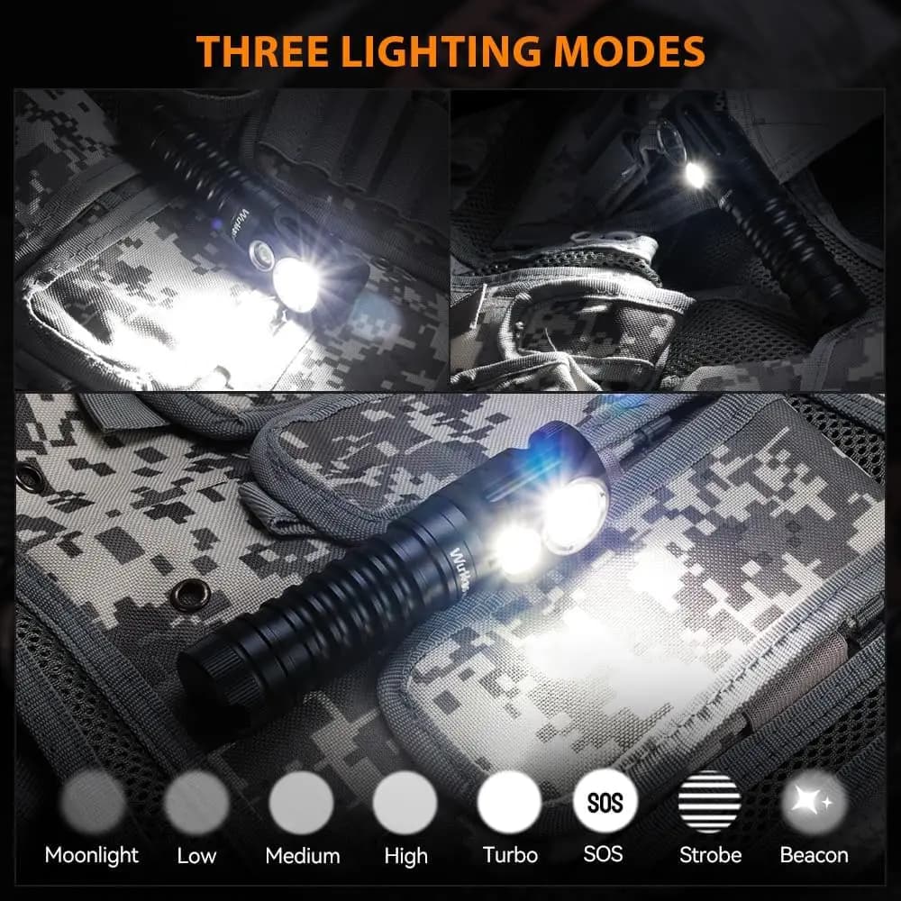 Wurkkos HD20 lampe frontale 2000LM magnétique IP68 avec power bank pour camping et pêche