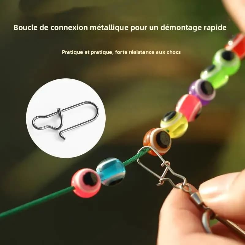 Attache poisson vivant inox - Fermoir pêche avec câble pour conserver vos prises - Accessoires pêche