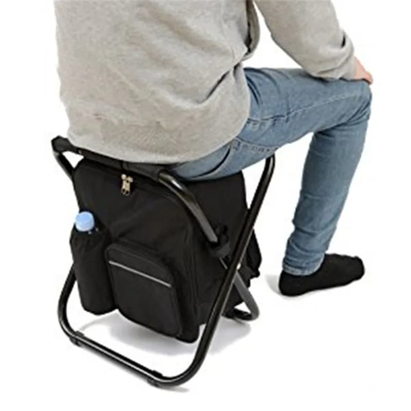 Tabouret pliant multifonction extérieur portable sac isotherme intégré sac à dos camping plage pêche