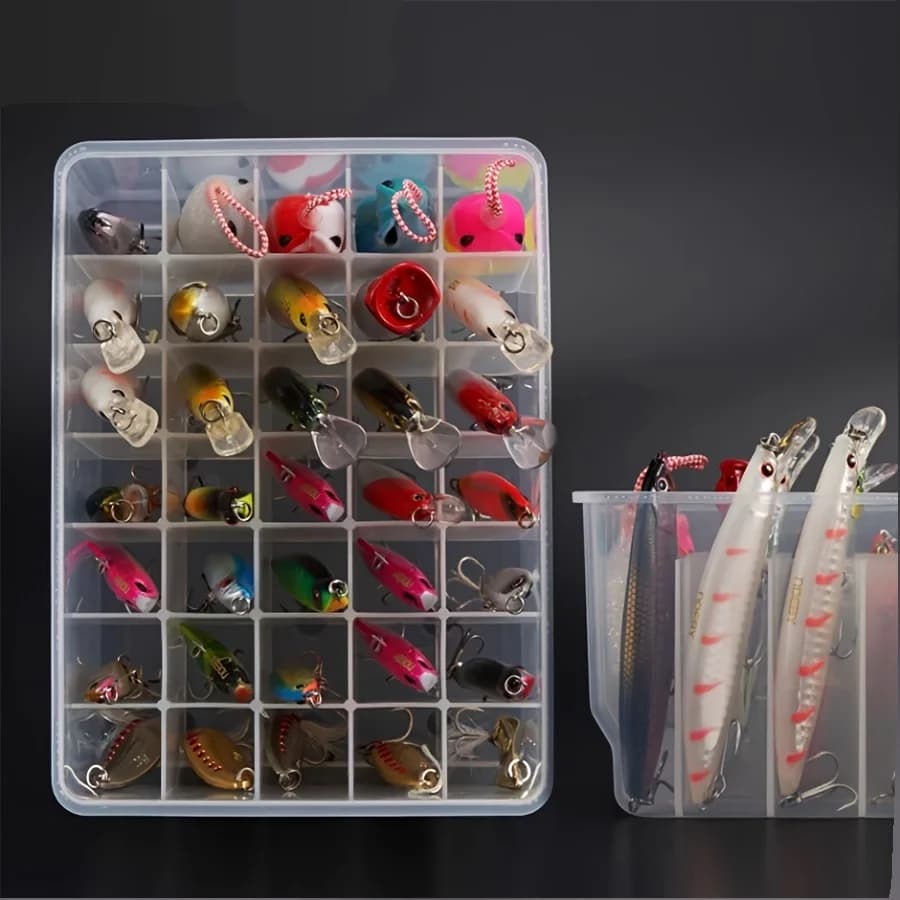 Boîte de rangement transparente à compartiments - Organisation optimale pour vos leurres et appâts