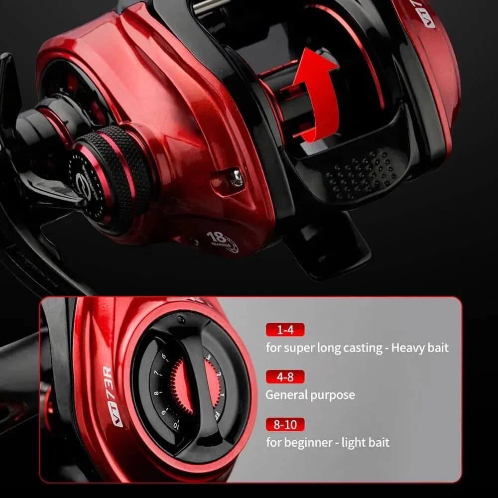 Moulinet casting ultra-léger JOHNCOO frein 8kg, idéal pour la pêche du brochet et du black bass aux leurres