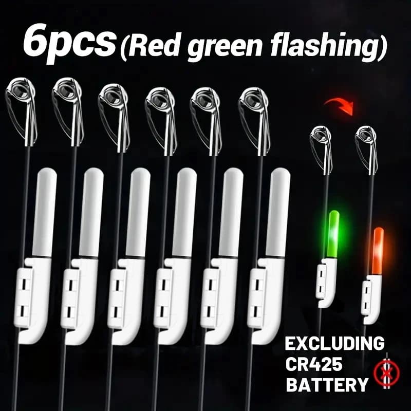 Indicateurs nuit 6 pièces changement couleur - lumière extrémité canne alerte touche pêche nocturne