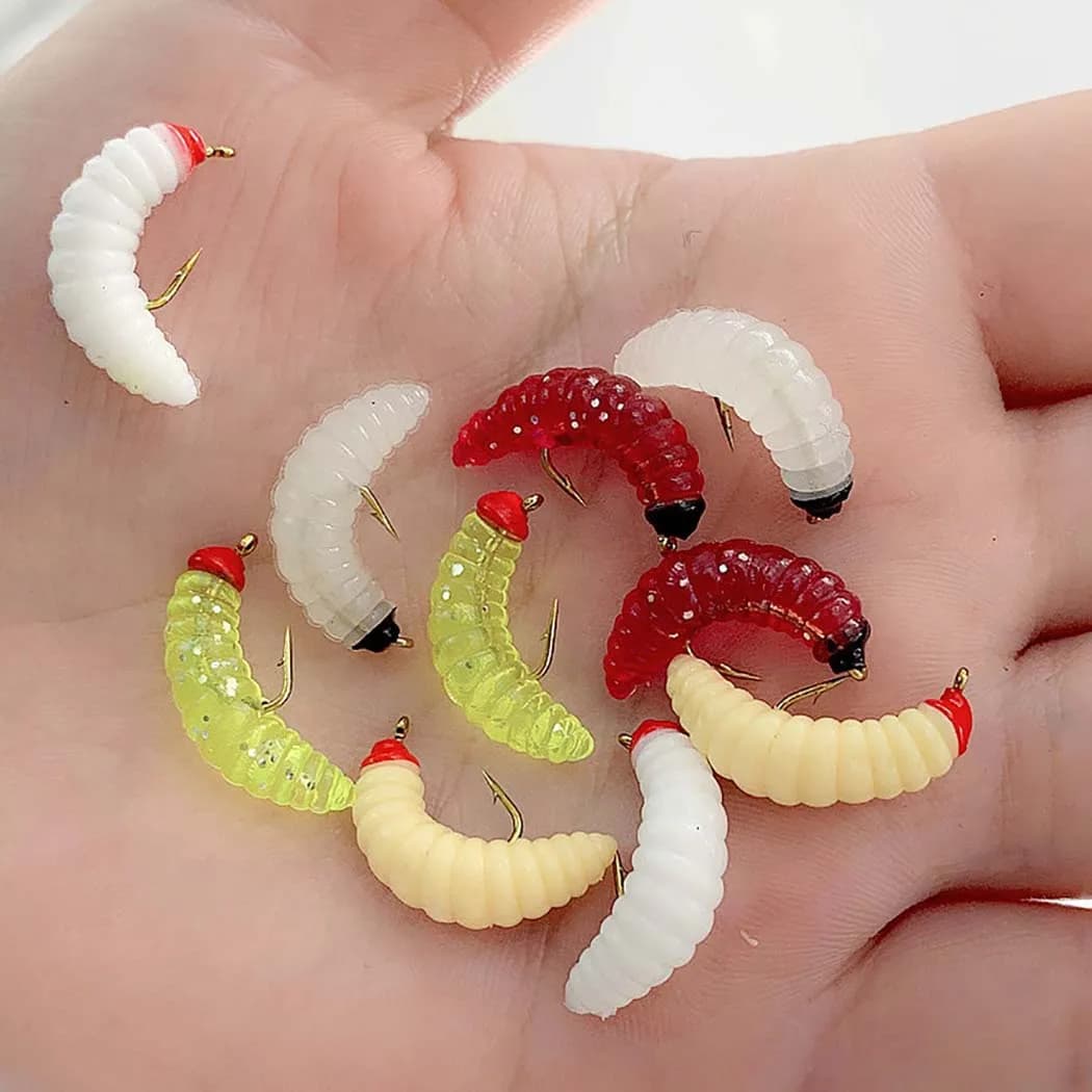 Leurre spinner sequin ver appât 5-10 pièces pour truite saumon perche pêche carnassiers