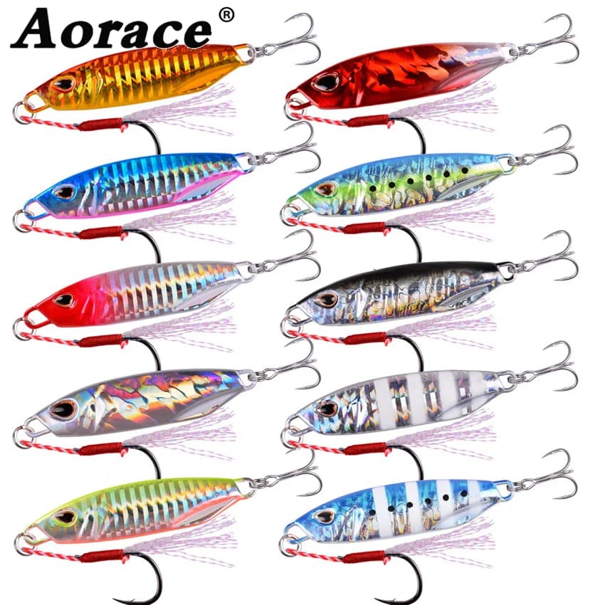 Set 10 cuillères métalliques japonaises 10g-40g pour jigging et trolling mer/bassin