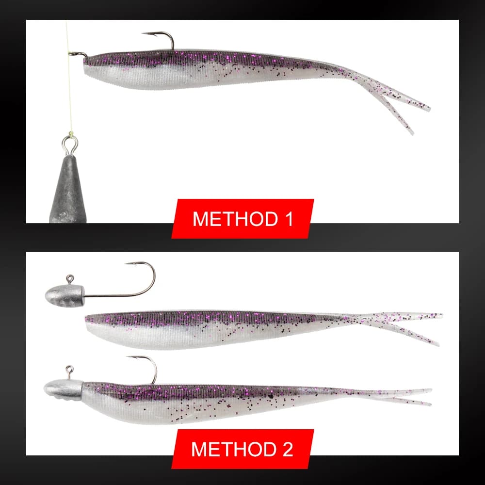 Leurres souples jerkbait 2-4 pouces Spinpoler pour drop shot bar, brochet, sandre