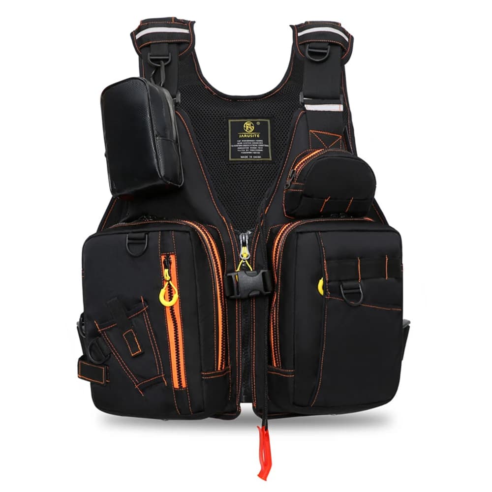 Gilet de sauvetage multi-poches pêche sécurité flottant matériaux gonflables rangement outdoor