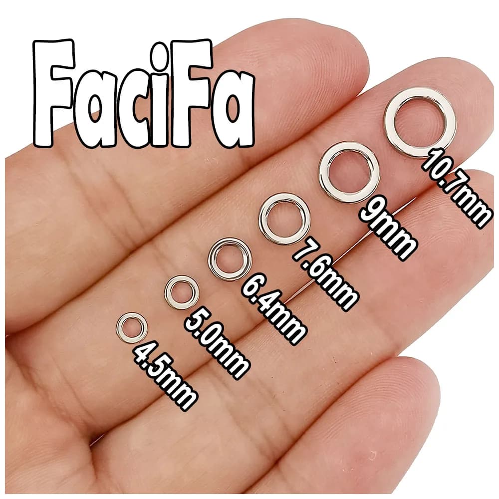 Anneaux de pêche solides inox 50 ou 100 pièces pour leurres jigging pêche en mer accessoires
