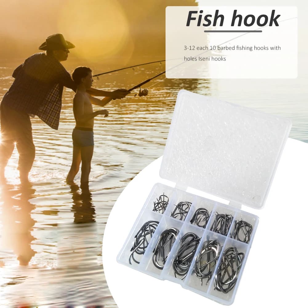 100 hameçons simples circle hook acier carbone pour pêche à la mouche et carpe