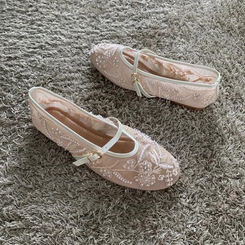 Ballerines femme pêche élégantes - Flats confortables avec broderie pour pêche loisir