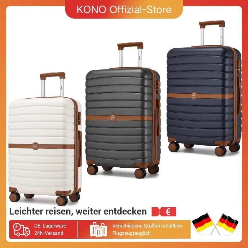 Valise rigide KONO 55-76 cm à roulettes 360° - Idéale transport matériel pêche voyages