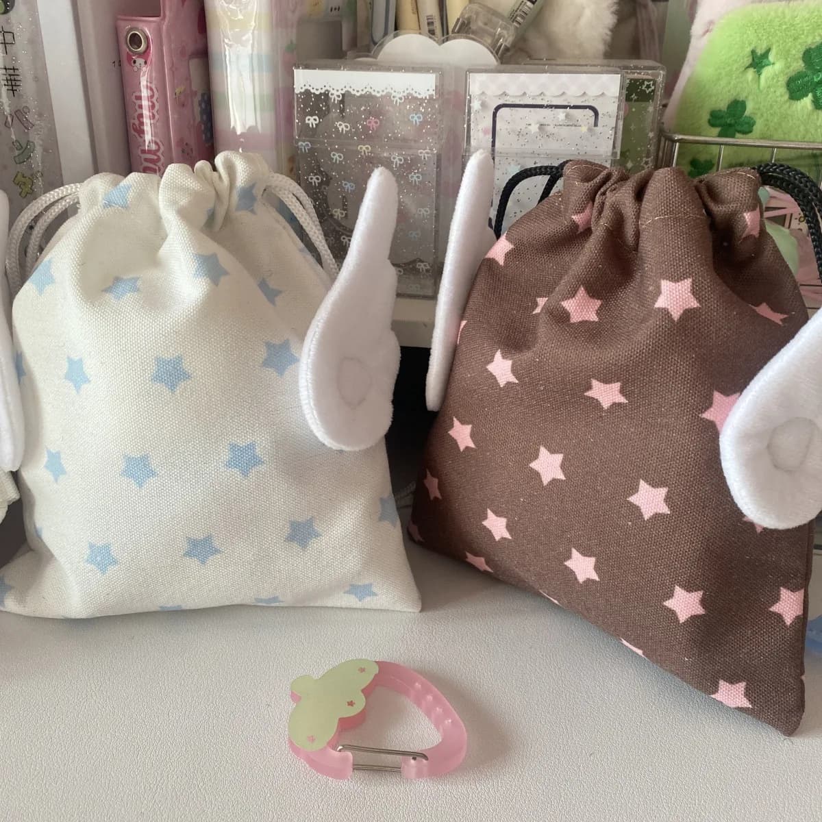 Sac à cordon étoilé motif fashion - Cosmetiques accessoires pêche - Toile anti-poussière portable