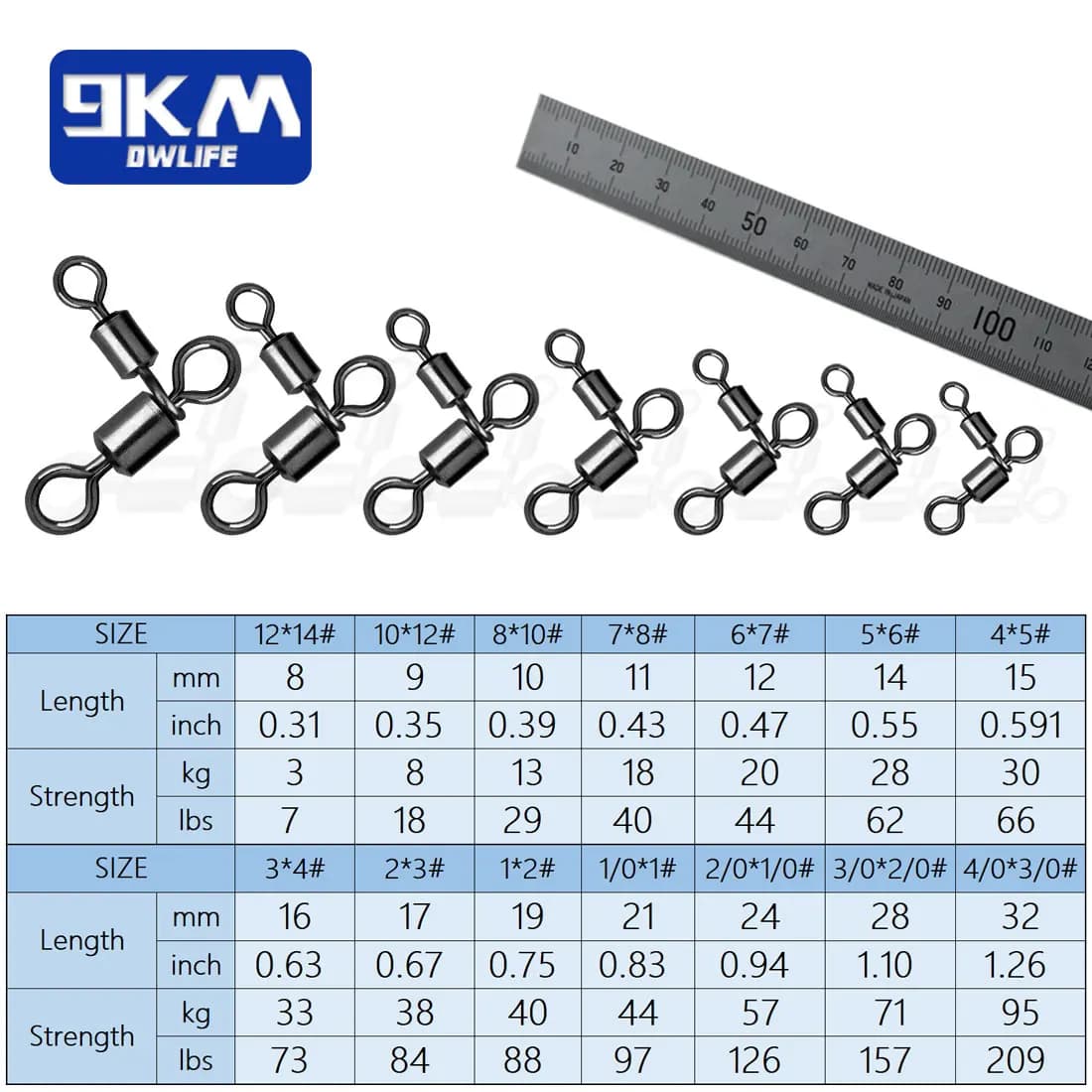 Swivels 3 Way 25-100Pcs - Émerillons Triple pour Pêche Traîne, Chat et Mer