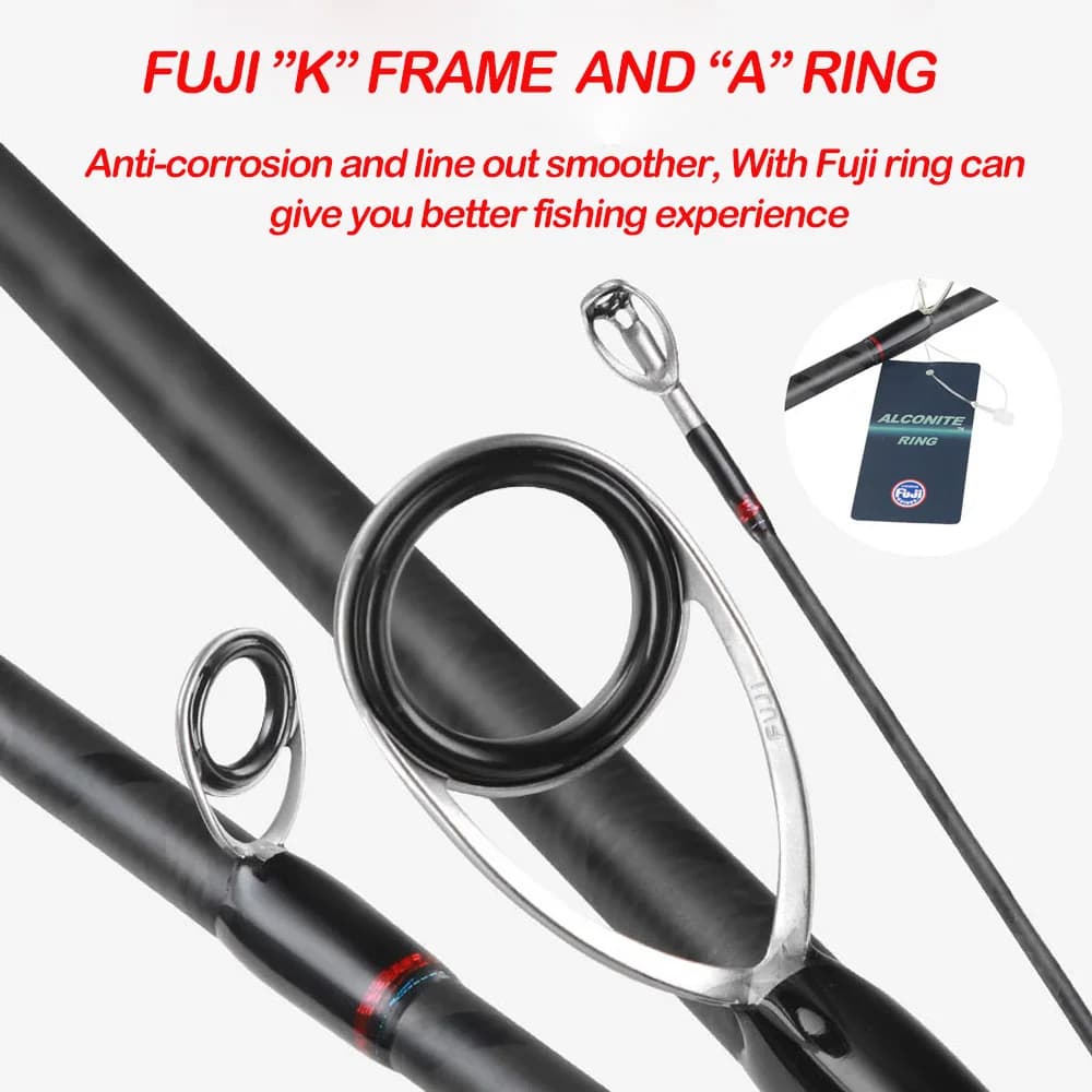 Canne encornet Egi Rod 2.58m spinning 862M 862ML carbone 40T anneaux Fuji pêche au calmar leurre