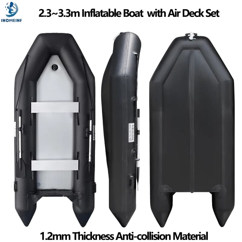 Bateau de pêche gonflable PVC 2.3-3.3m avec pont aérien 1.2mm anti-collision pour rafting et kayak