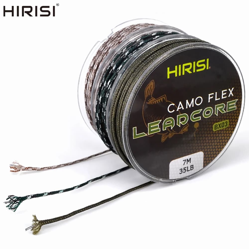 Ligne plombée 3 couleurs 7m 35LB pour montages cheveu carpe pêche spécifique