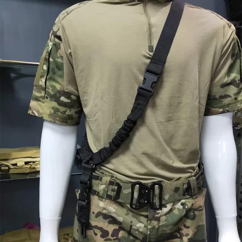 Ceinture fusil de chasse avec bretelle épaule single point et boucle métal pour équipement pêche