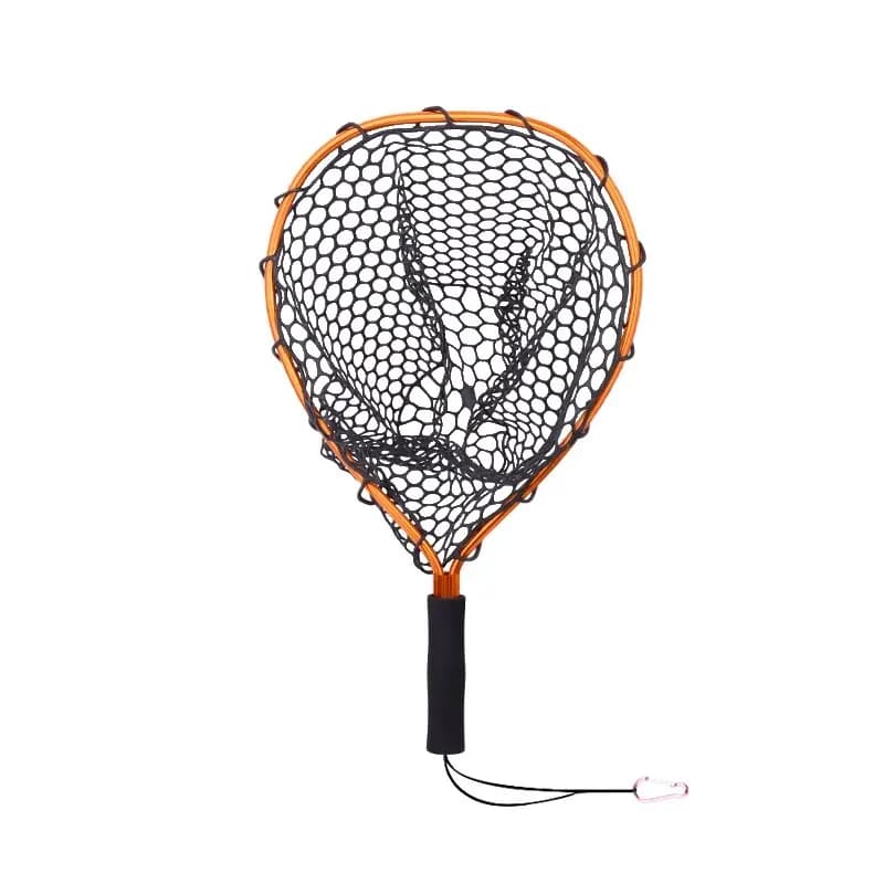 Filet de pêche portable ultraléger en alliage d'aluminium, résistant au silicone pour la pêche à la