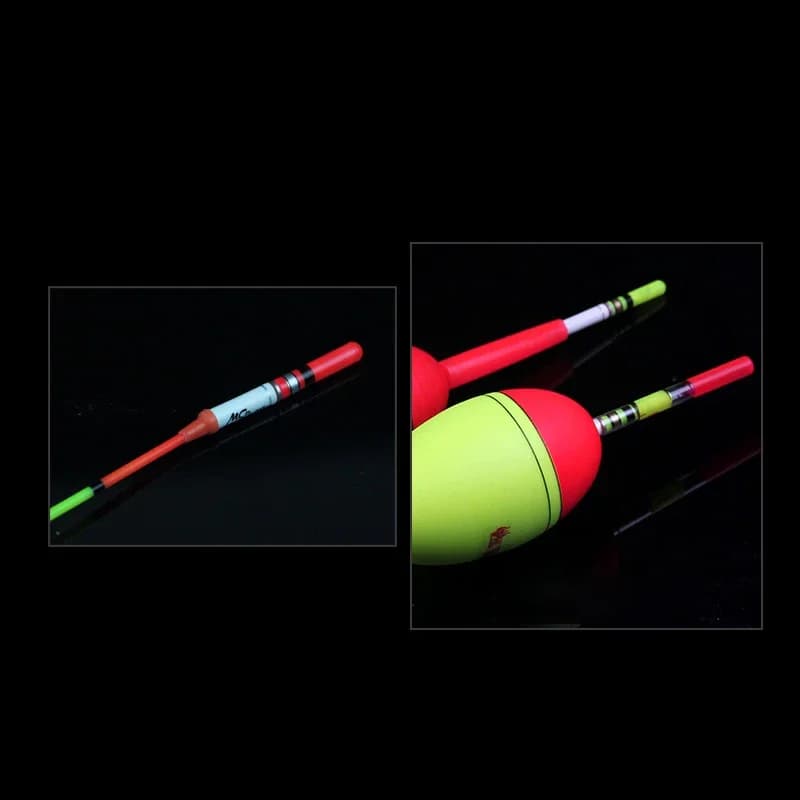 10 bâtons lumineux verts et rouges pour la pêche de nuit avec piles CR322, accessoires de pêche luminescents