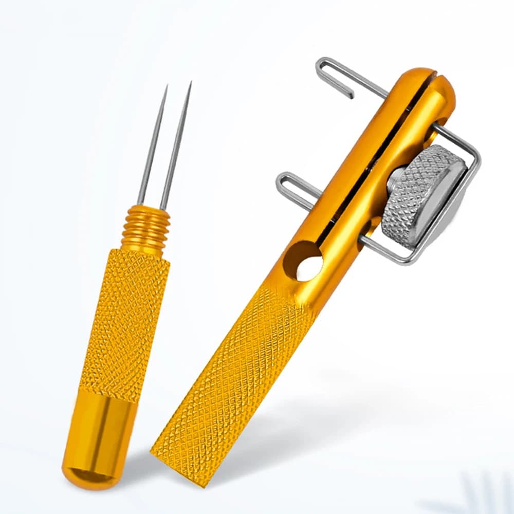 Noeud automatique hameçon pêche - Aiguille double tête aluminium pour montages rapides - Accessoires pêche