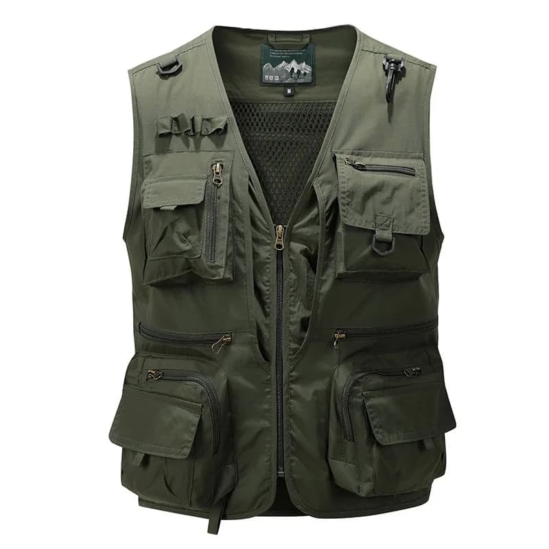 Veste sans manches légère et respirante pour la pêche avec multiples poches, taille plus 5XL