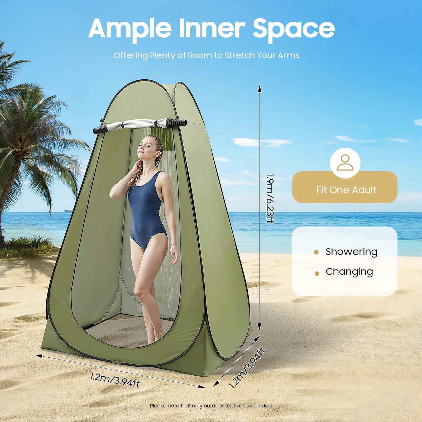 Toilette portable tente pêche imperméable - Abri intimité 1.2x1.2x1.9m pour camping
