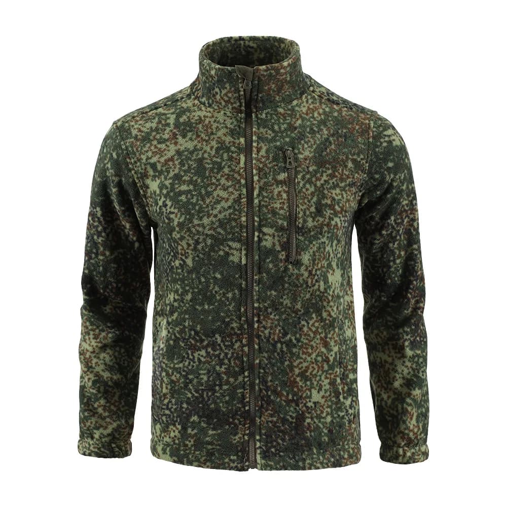 Veste camouflage extérieur polaire double face pour pêche et randonnée - Confort chaud