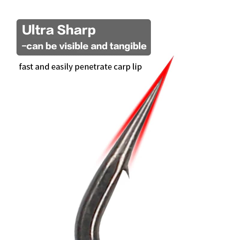 10 hameçons carp wide gape PTFE micro barbelés acier allié tailles 2/4/6 pour montages hair rig