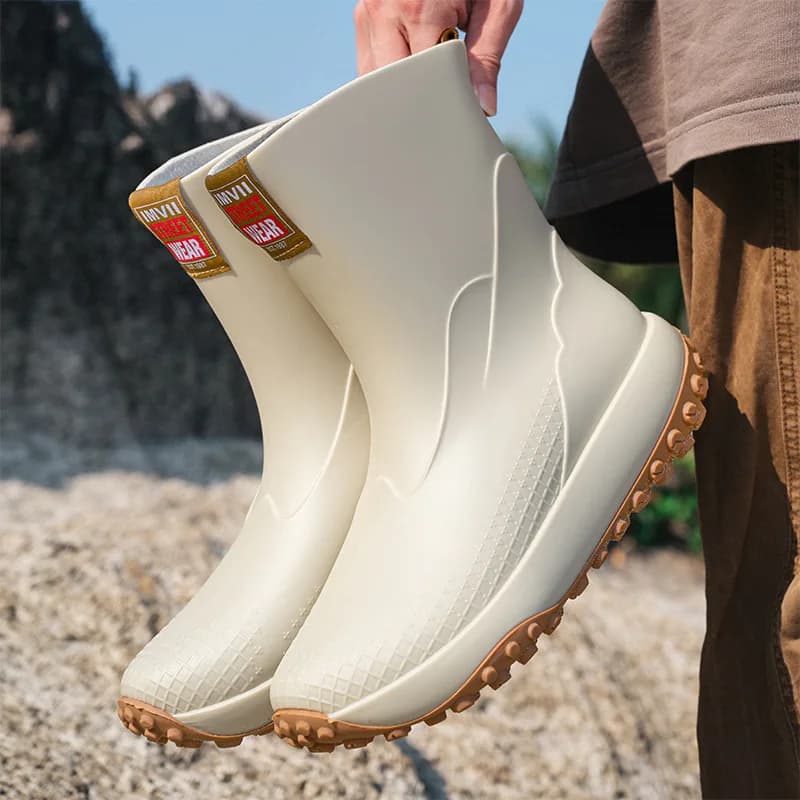 Chaussures de pêche légères homme 2026 imperméables caoutchouc durable anti-dérapantes extérieur - Bottes pluie pêche