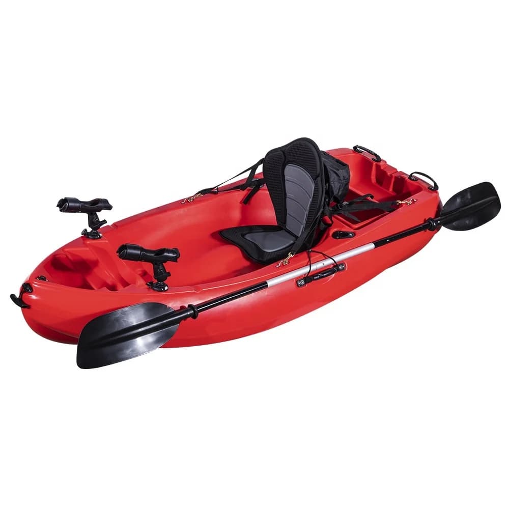 Kayak pêche individuel 2m en plastique rotomoulé - Bateau à rames stable pour jeux aquatiques