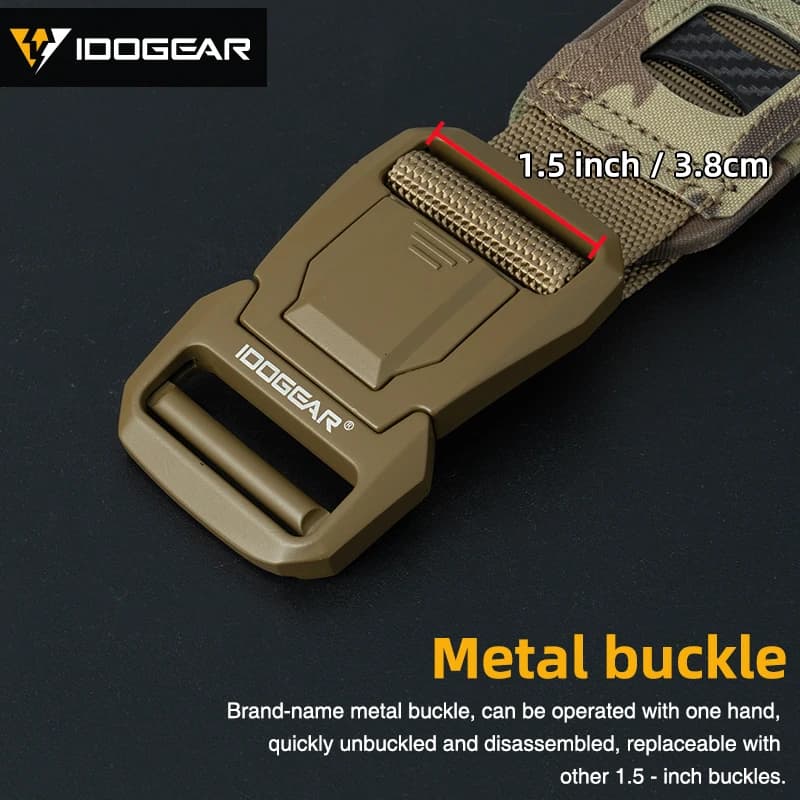 Ceinture tactique IDOGEAR 2 pouces boucle rapide MOLLE légère pour hommes pêche chasse