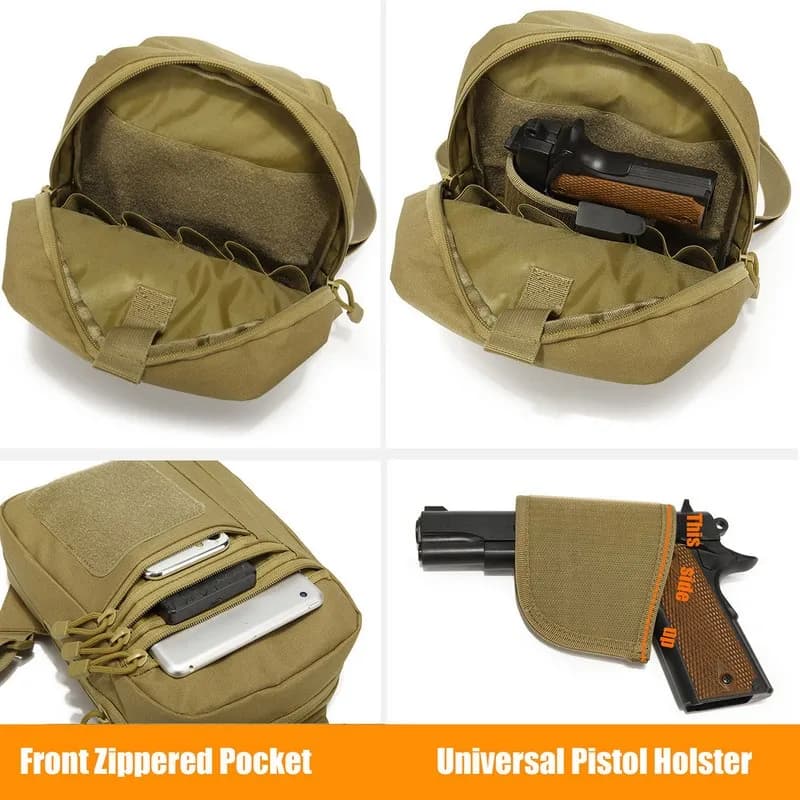 Sac poitrine tactique pour pistolet de pêche - Discret et convertible en sac à dos