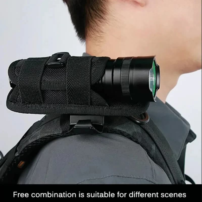 Pochette ceinture lampe tactique durable 360° rotation pêche chasse accessoires éclairage survie