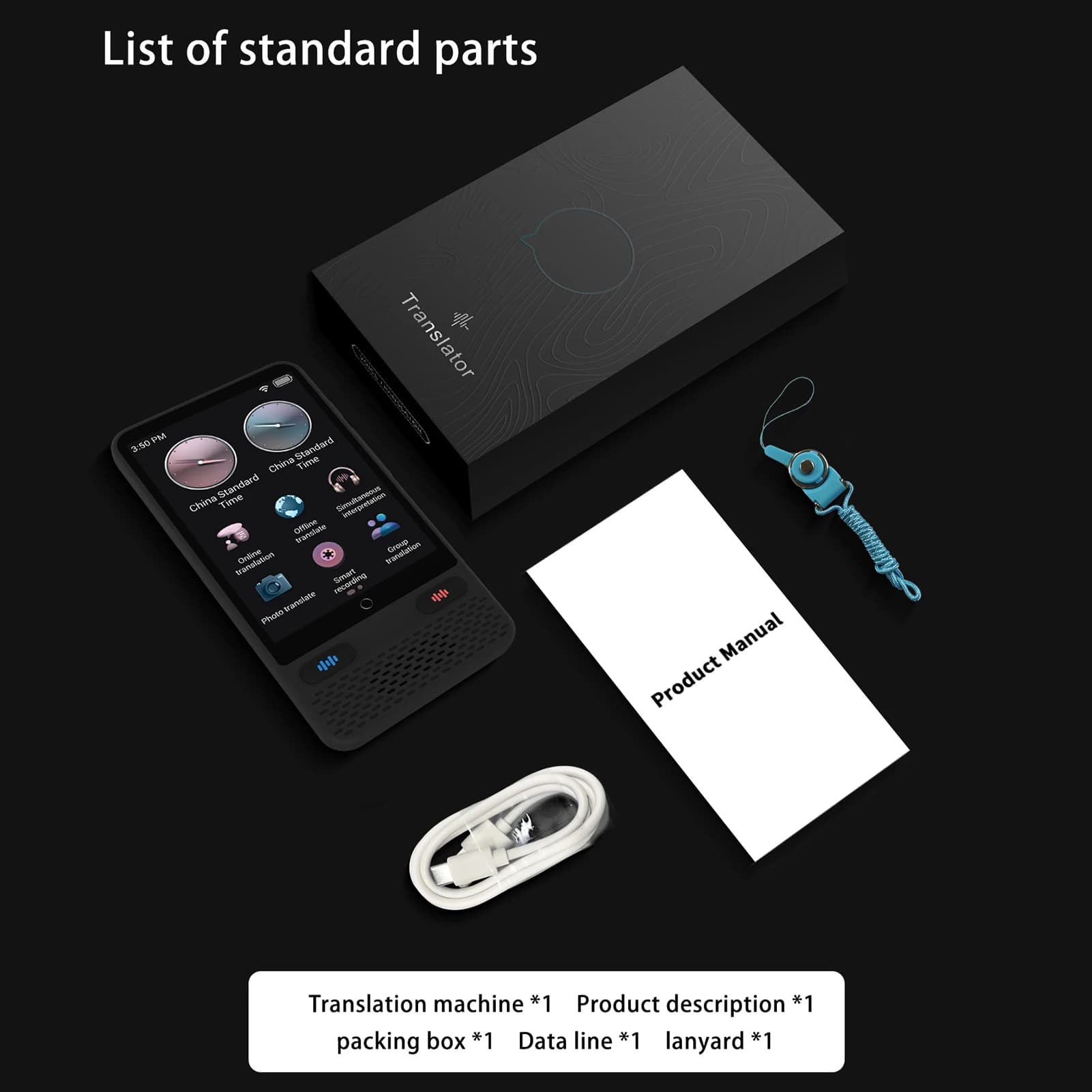 Traducteur vocal portable S85 avec 138 langues hors ligne - Enregistrement vidéo pour voyages pêche