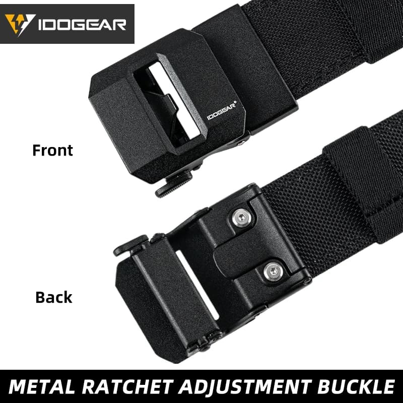 Ceinture tactique rigide IDOGEAR 1.5 pouces avec boucle automatique métal et nylon 1000D pour IPSC
