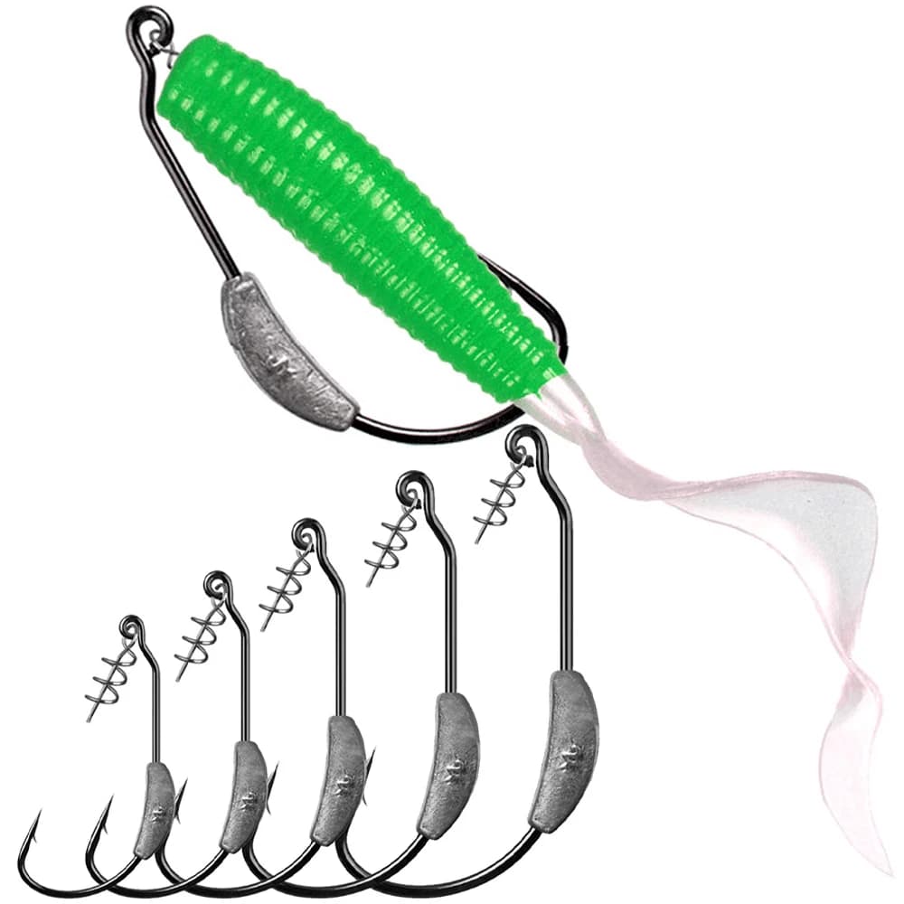 5 PCS têtes plombées crank avec ressort pour montages Texas rig pêche au leurre souple