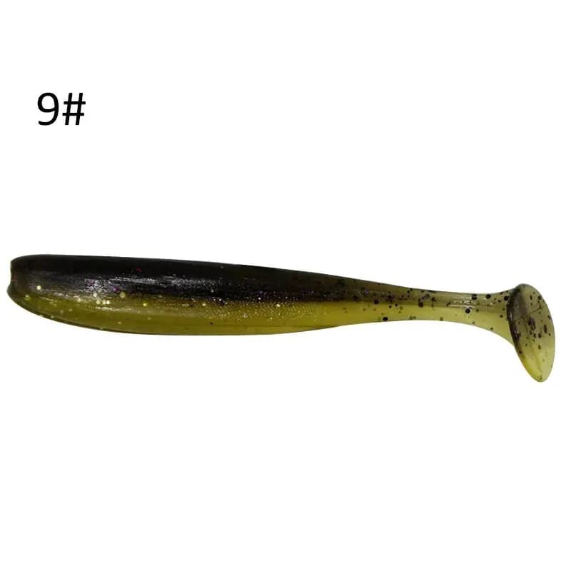 Leurres nageurs souples 70-120mm paddle tail pour pêche mer carnassiers - lot 10 pièces