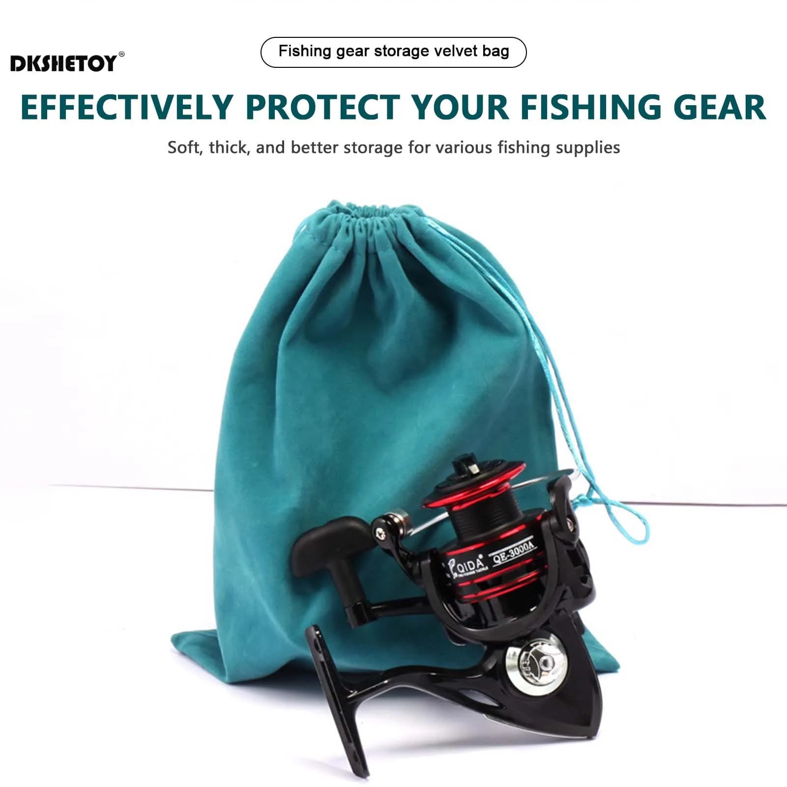 Sac de rangement pêche à cordon avec intérieur doux - Multifonction camping extérieur 1 pièce
