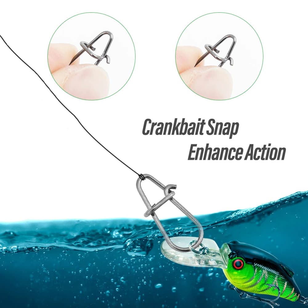 100 pièces snaps pêche acier 304 DNDYUJU émerillons roulants pour connecteurs leurres et accessoires
