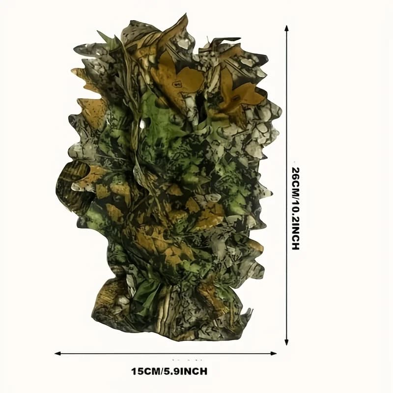 Gants camouflage feuilles jungle - Accessoire pêche discret pour approche des poissons méfiants