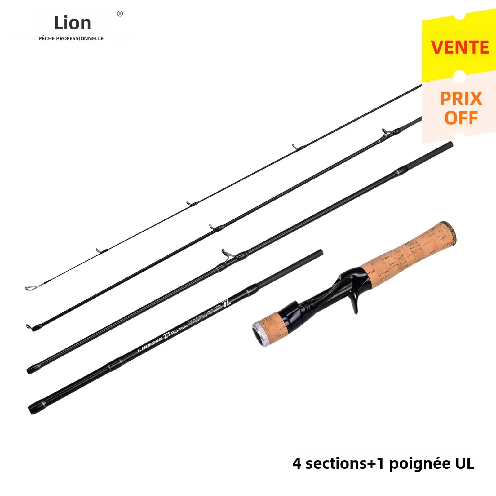 Canne pêche carbone LEOFISHING spinning casting UL bait finesse 523/604, accessoire leurre ultraléger pour matériel pêche