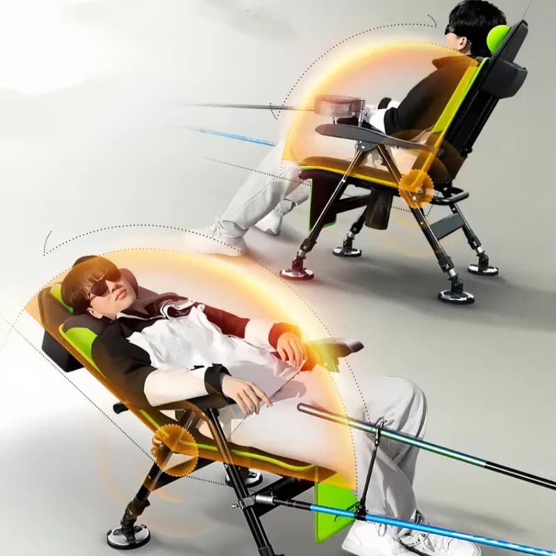 Chaise de pêche inclinable multifonction - Siège pliant portable style européen pour camping extérieur