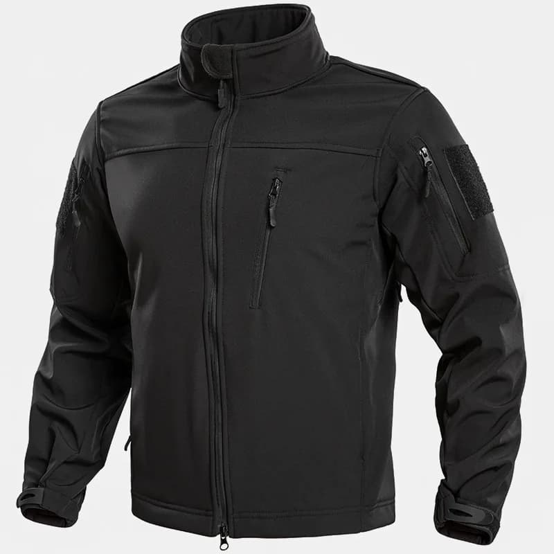 Veste Softshell tactique homme doublée polaire - Imperméable coupe-vent à fermeture complète pour randonnée