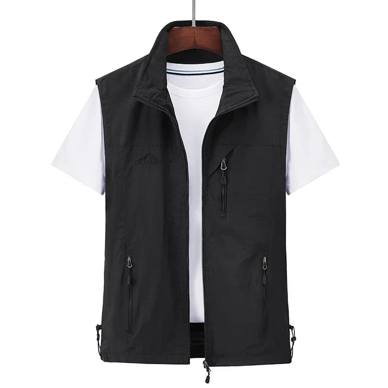 Gilet homme extérieur 2025 multi-poches pêche randonnée - Imperméable respirant grandes tailles 7XL