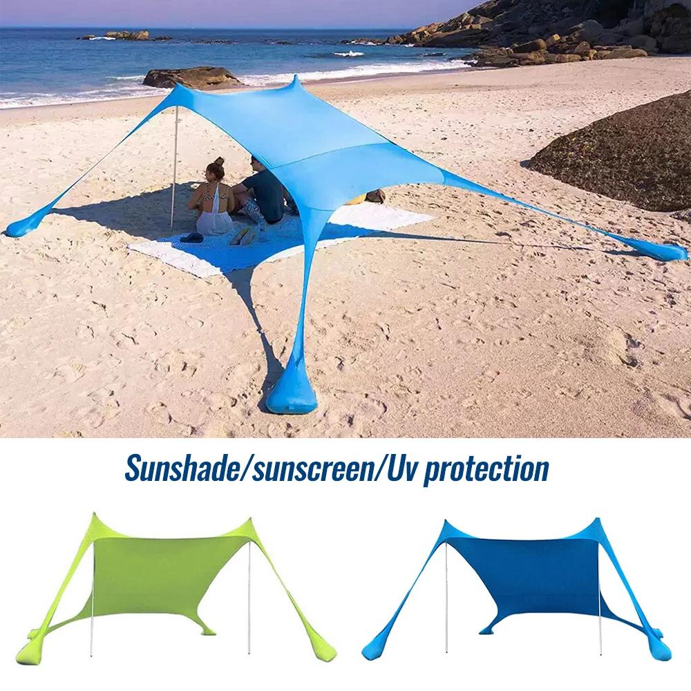 Tente plage lycra portable protection UV installation facile abri pêche camping pique-nique extérieur ombrage