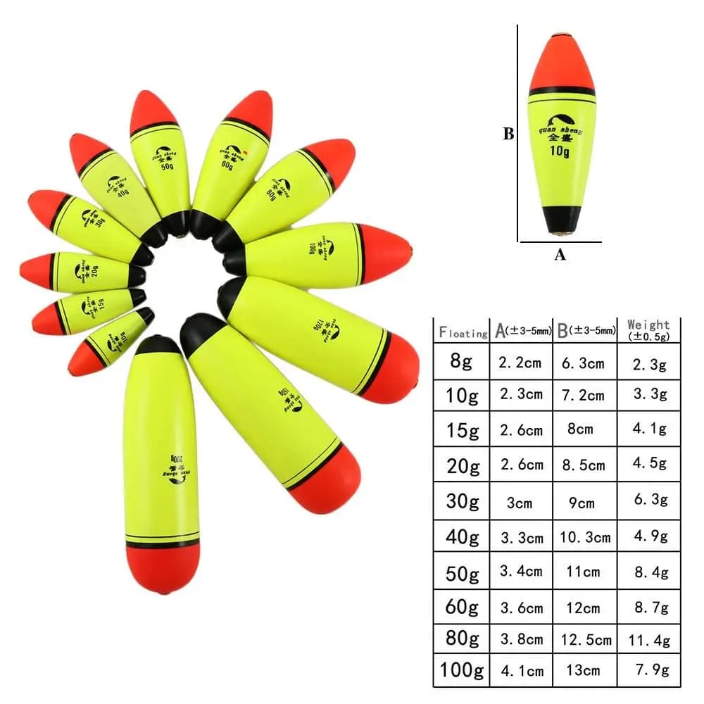 Flotteur de pêche mer EVA Flysand 8g à 200g, flotteur appât pour accessoires de pêche en mer