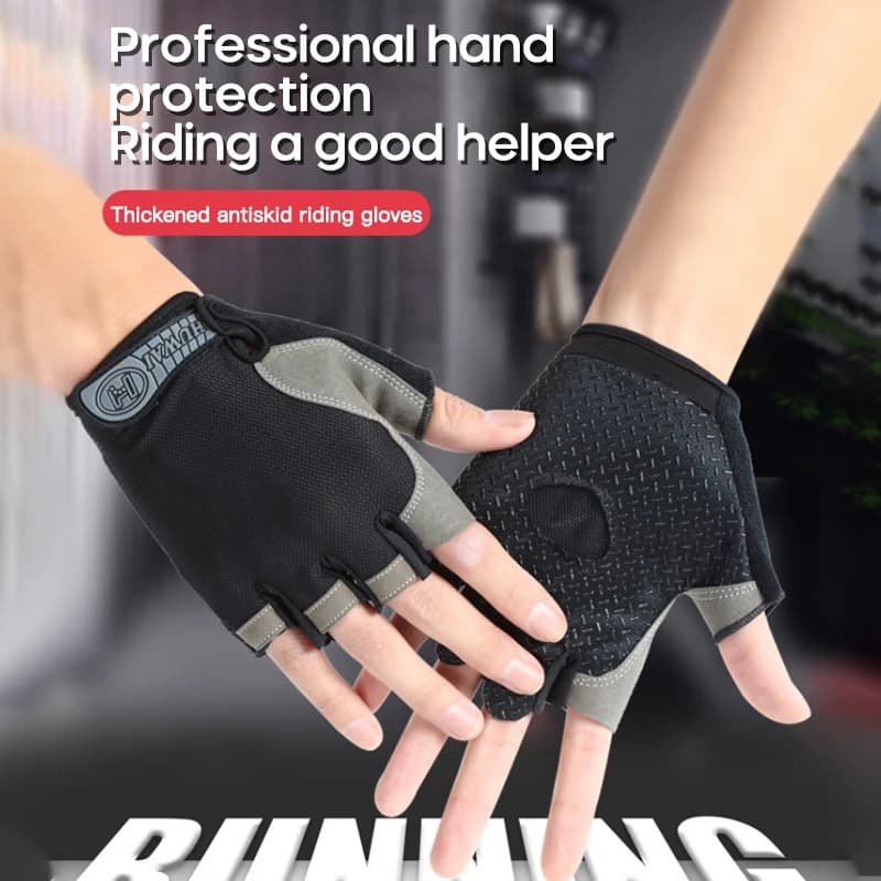 Gants doigts coupés unisexe respirants anti-dérapants - Gants pêche tactiques vélo équipement sportif été