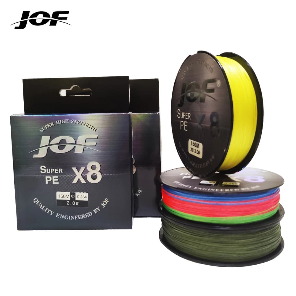 Ligne de pêche PE JOF X8 8 brins 150M-500M 20-100LB multifilament fluide pour carpe française