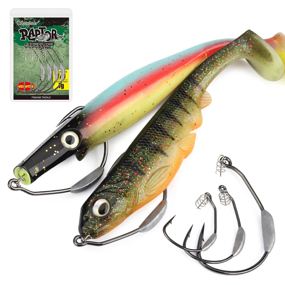Hameçons Spinpoler Raptor Heavy Duty 5/0 7/0 10/0 pour leurres souples pêche eau douce et mer