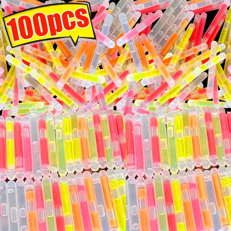 Bâtons fluorescents lumineux 10-100 pièces pour pêche de nuit et conditions de faible luminosité