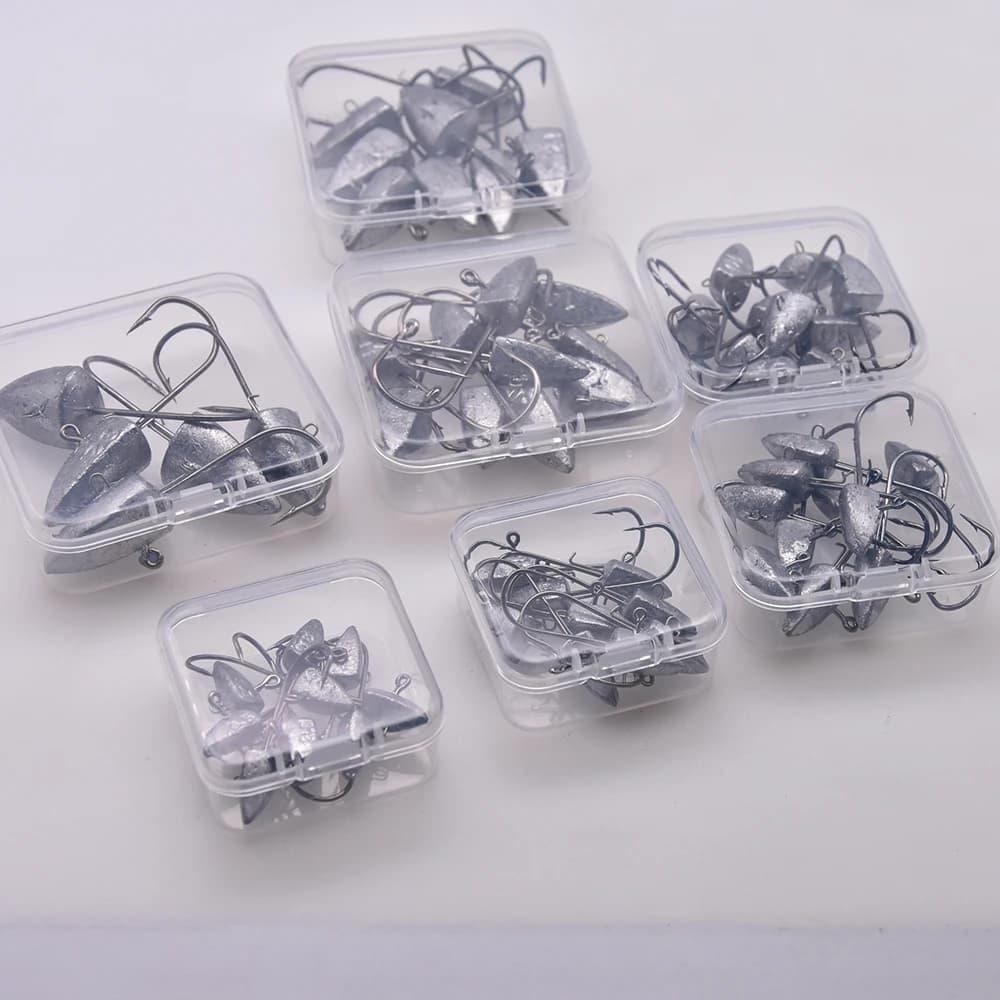 Têtes de pêche Triangle Head NED Hooks 3.5g à 28g pour leurres souples et jigging